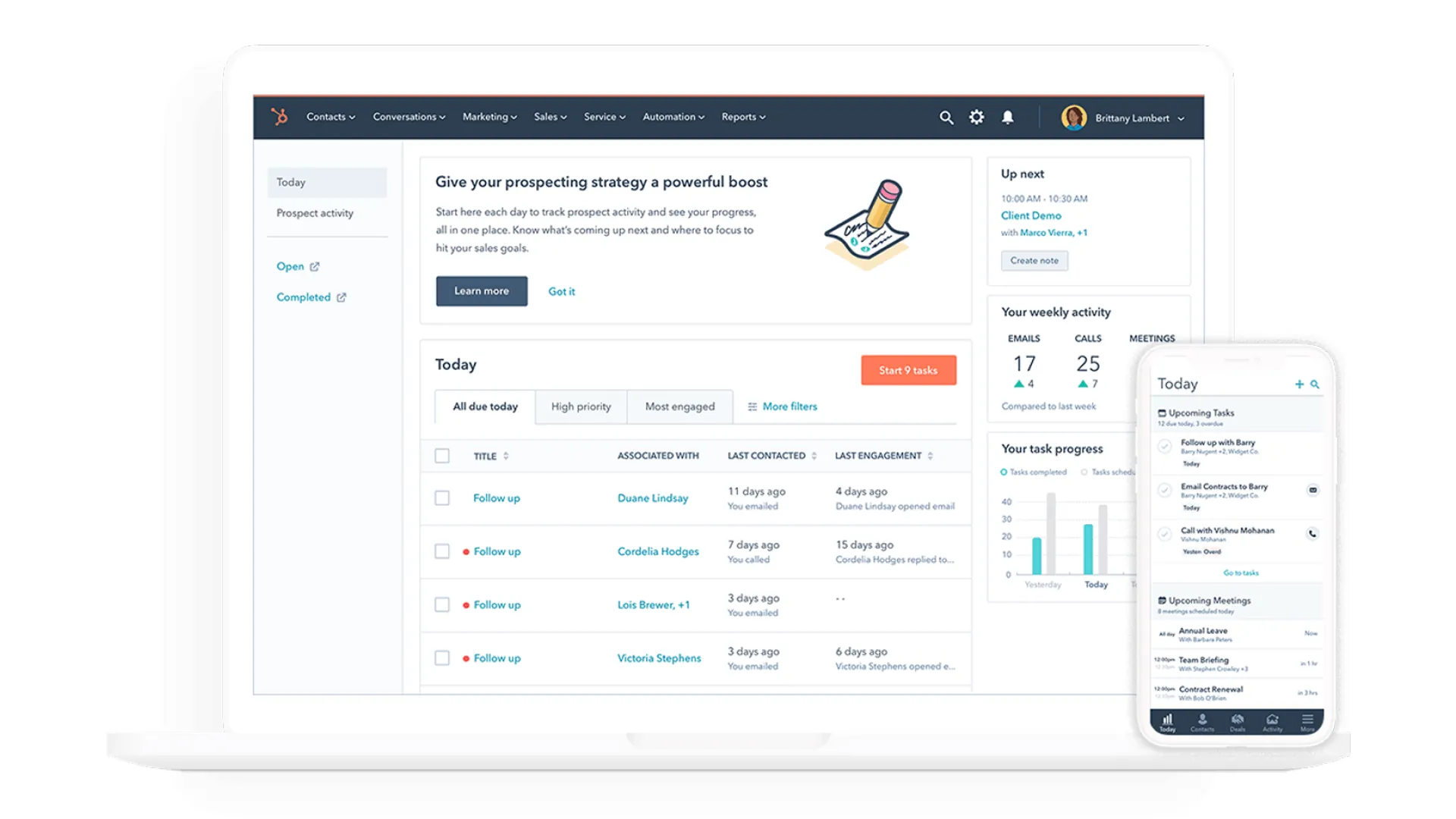 HubSpot CRM dashboard